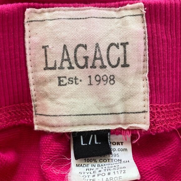 Lagaci Est. 1998 Womens Hot Pink Cotton Outer Banks Jogging Pants Size L Workout - Picture 5 of 11